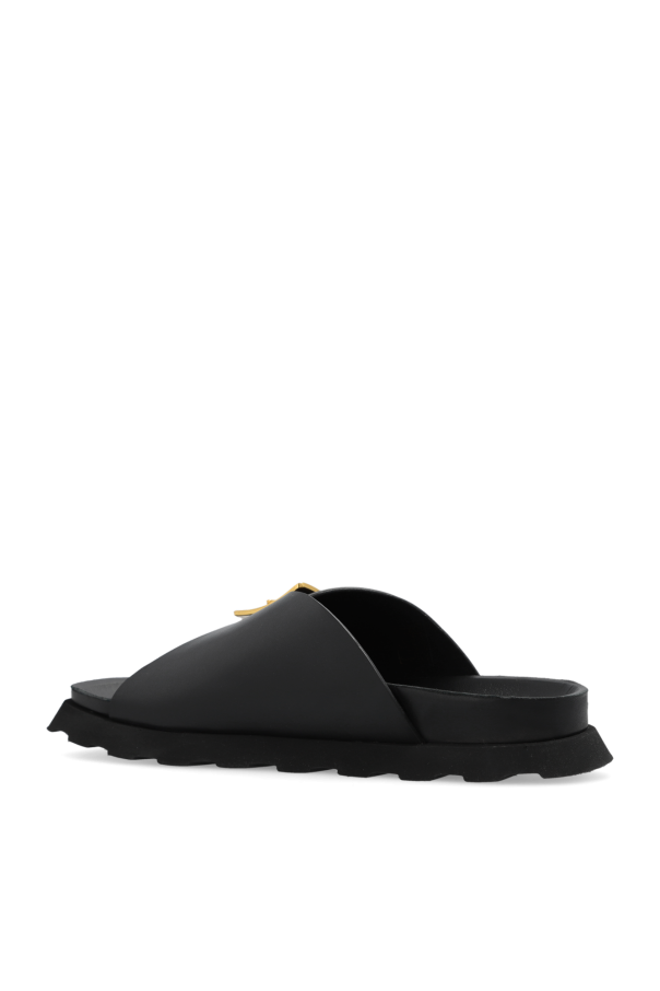 SchaferandweinerShops Jamaica - Black Leather slides with